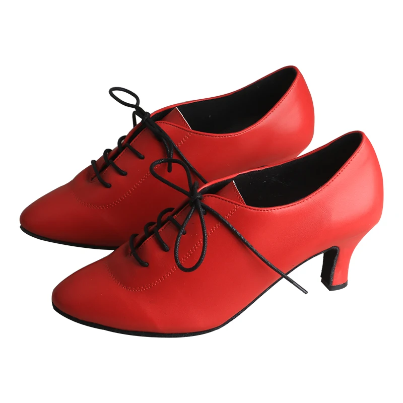 Stivaletti da ballo latino personalizzati rosso PU scarpe da ballo latino stivaletti donna 6.5CM