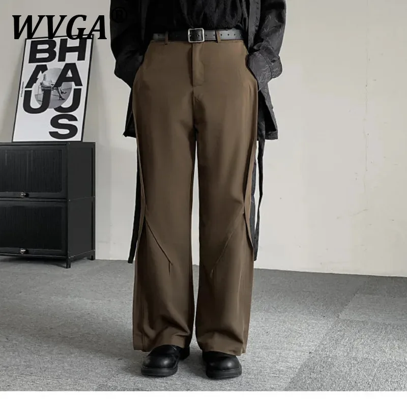 

WVGA Spring Summer New Man's Tide Y2K High Street Vintage Draped Design Japanese Niche Chic Casual Straight Suit Pants Ins W8638