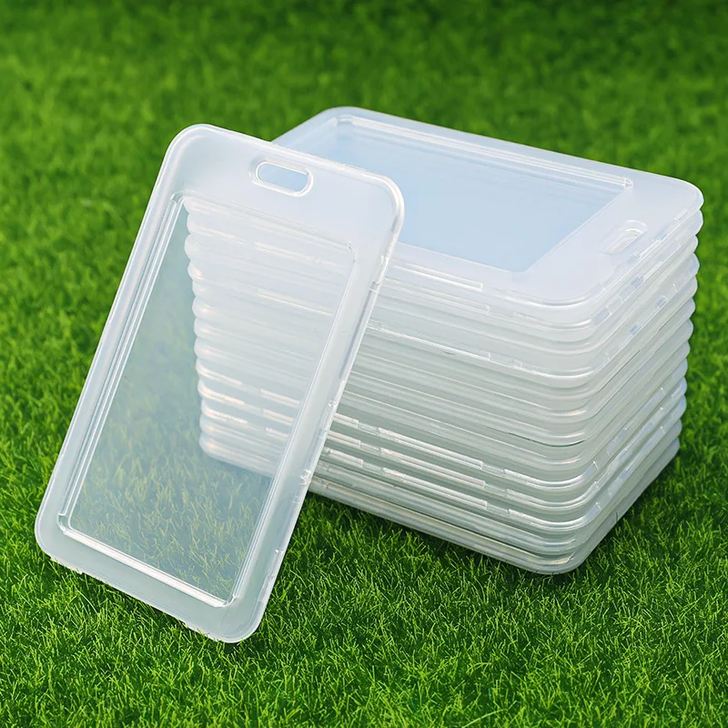5pcs/lot Transparent Working Permit Sleeve Case ID Credit Card Protector Pass Work Card Holder Badge Cover Case ID Tag for Staff