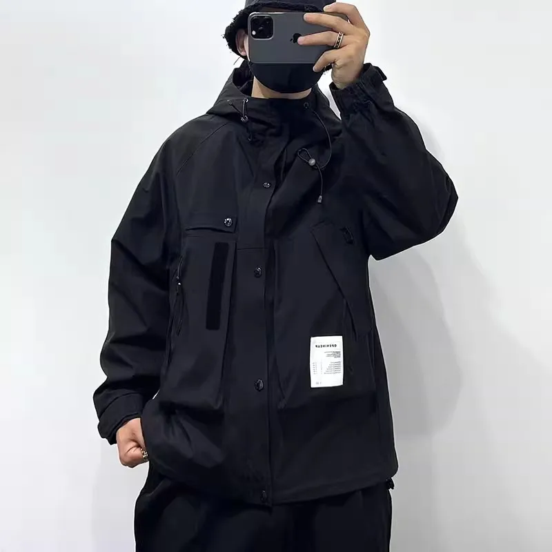 Owen seak Men Cotton Jacket Gothic Style Men\'s Clothing Autumn Zipper Flying Jacket Women High Street Hip Top Black Coat