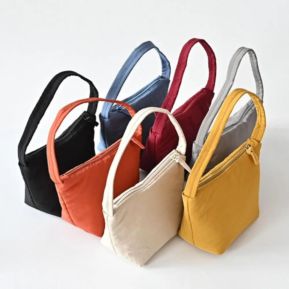 

Повседневная нейлоновая сумка в корейском стиле, большая вместительная однотонная тканевая сумка на плечо, универсальная простая большая сумка для девочек