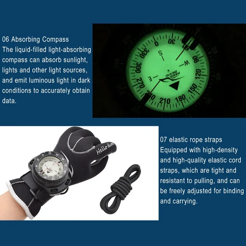 Outdoor Dive Noctilucent Compass Professional Waterproof Navigator Digital Scuba Luminous Balanced Watch For Swimming Underwater