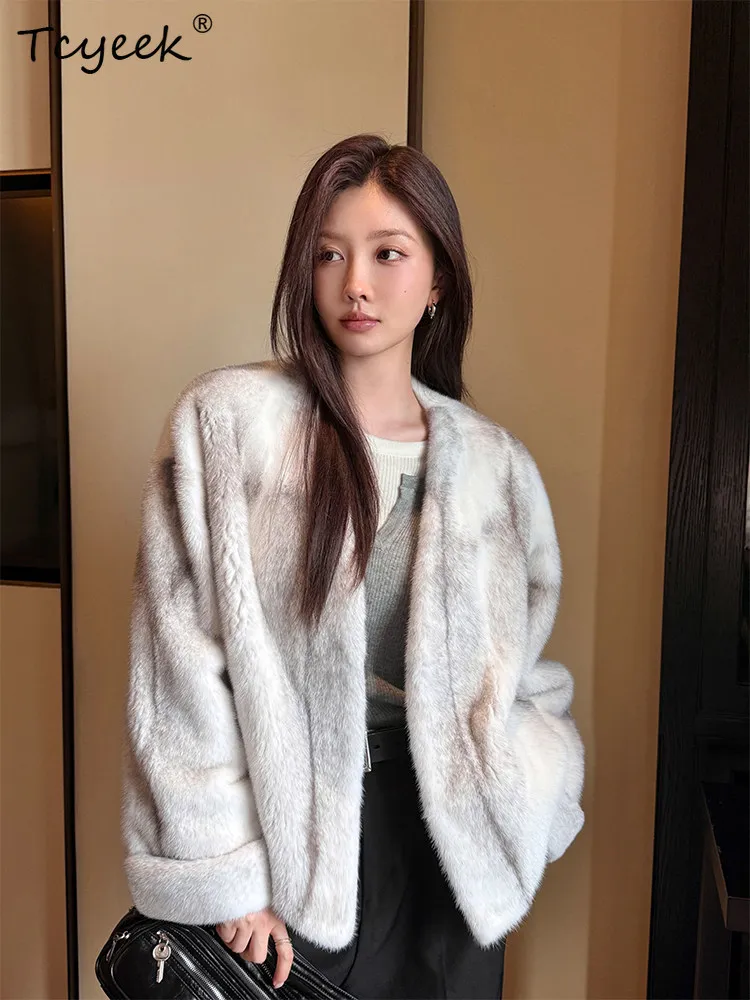 

Tcyeek Luxury Natural Mink Fur Coat Woman Clothes Fashion Real Whole Mink Winter Jacket Women 2026 New in Coats Пальто Женское