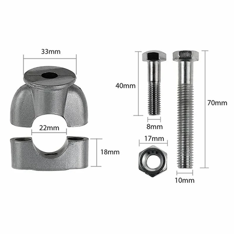 1 زوج 7/8 بوصة المقود الناهضون بار عدة دراجة نارية مقود جبل معدني المشبك ل على الطرق الوعرة دراجة نارية مقود-A02G