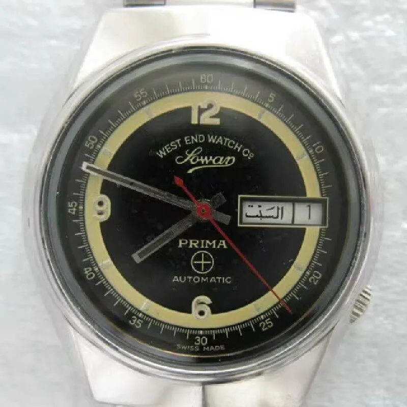 1980s Halal+English “Track dial” Westend automatic military watch Vintage ETA 2879