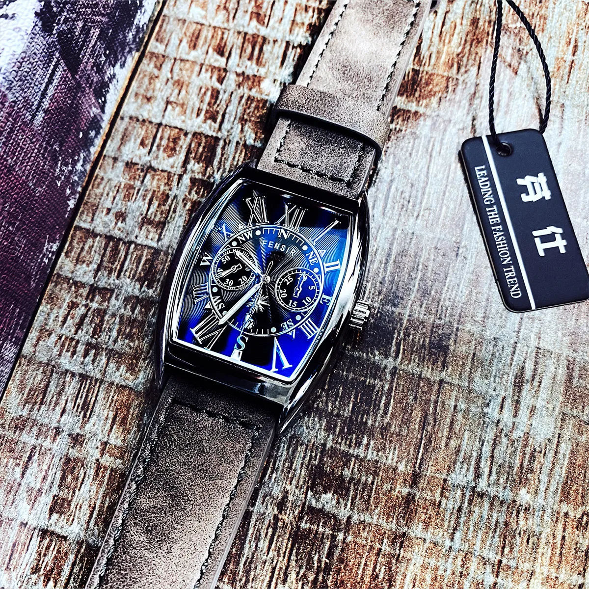 UTHAI CQ326 Мужские часы в форме винной бочки, календарь, водонепроницаемые кварцевые часы для пар, лучший выбор для подарков на случаи жизни