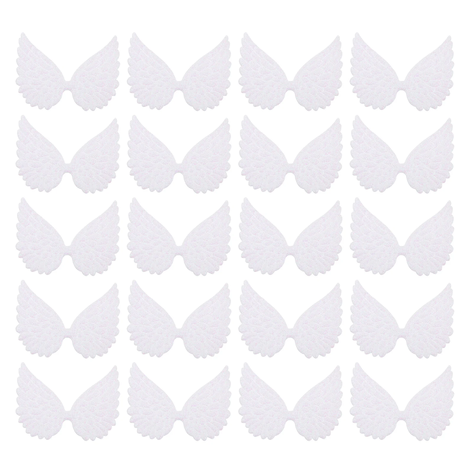 30 Pcs DIY Angel Wings Sandwich Decoration Cupcake Topper Manual Ornament Glitter Fabric Mini