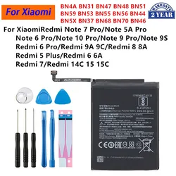 BN4A BN5X BN37 BN68 BN70 BN46 Battery For Xiaomi Redmi Note 7 6 5A 9 9S 10 Pro Redmi 9A 9C 8 8A 5 Plus 6 6A 7 Redmi 14C 15 15C