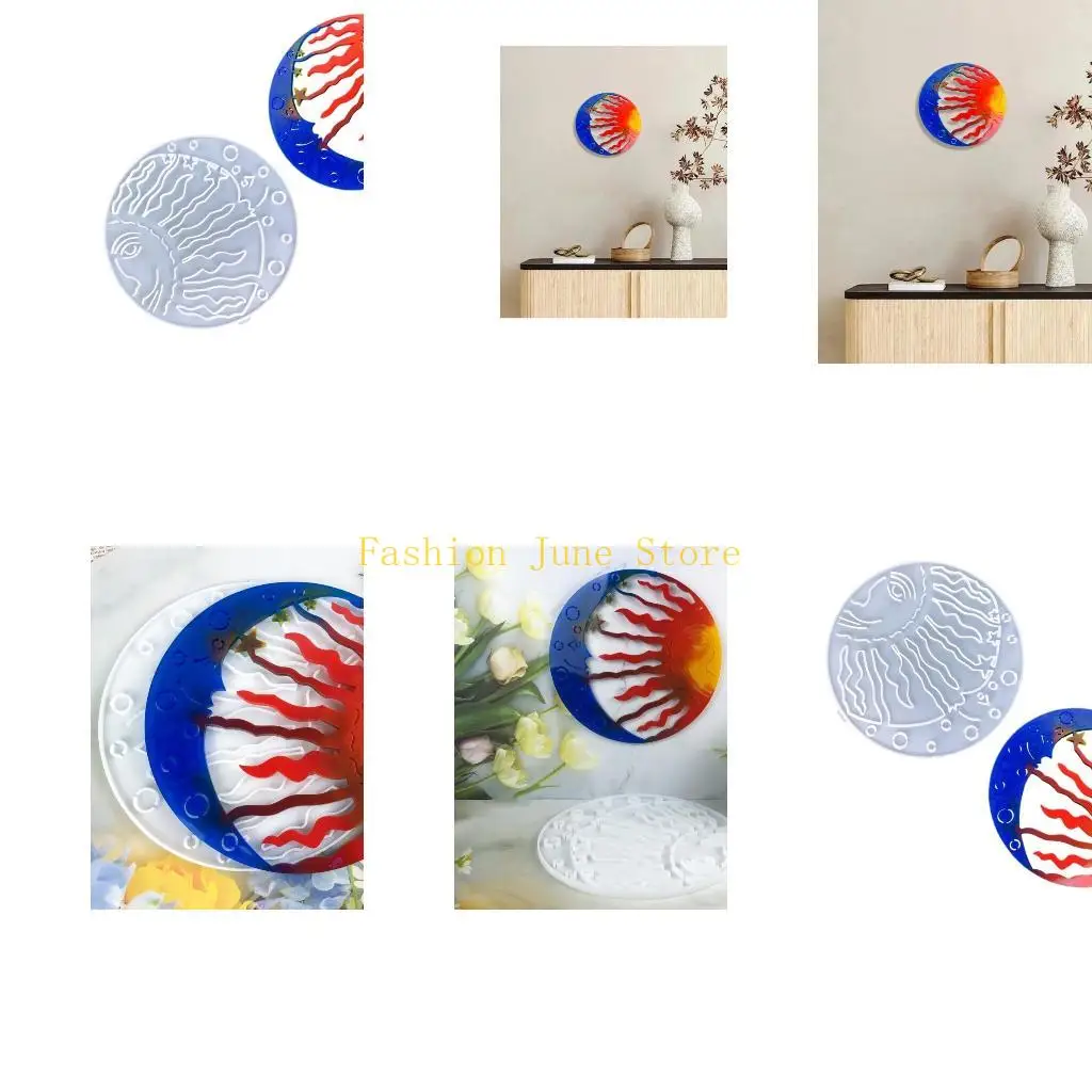 

N5KA Multifuntional Silicone Molds Moon and Sun Crafting Moulds Wall Hangings Moulds Hand-Making Supplies for Crafting