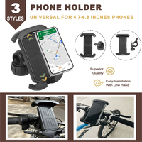 Motorcycle Mobile Phone Mount Holder Adjustable 360° Antidrop Shockproof Bicycle Scooter Handlebar Bracket For 4.7-7 Inch Phone