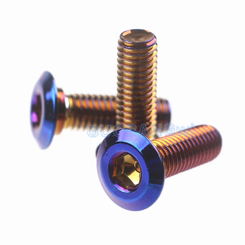 Titanium Blue Plated M8*25 Stepped Disc Brake Screws for Motorcycle E-bike Electric Vehicle Modification