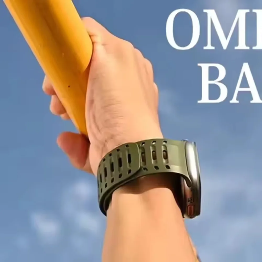 Спортивный силиконовый ремешок для Apple Watch Ultra 2/1 49 мм 10 46 мм Магнитный удобный дышащий ремешок Iwatch 9 8 7 6 5 SE 45 мм 44 мм