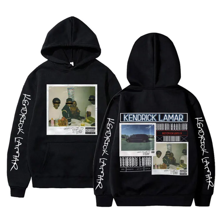 

Best Famous Rapper Kendrick Lamar Good Kid Album Double Sided Print Hoodie Men Women Hip Hop Oversized Hoodies Male Streetwear