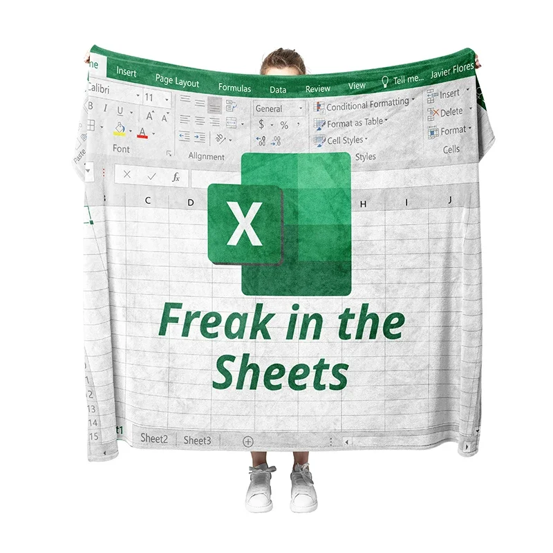 Aertemisi Freak in the Sheets Funny Excel Spreadsheet Pet Blanket for Small Medium Large Dog Cat Puppy Kitten Couch Sofa Bed