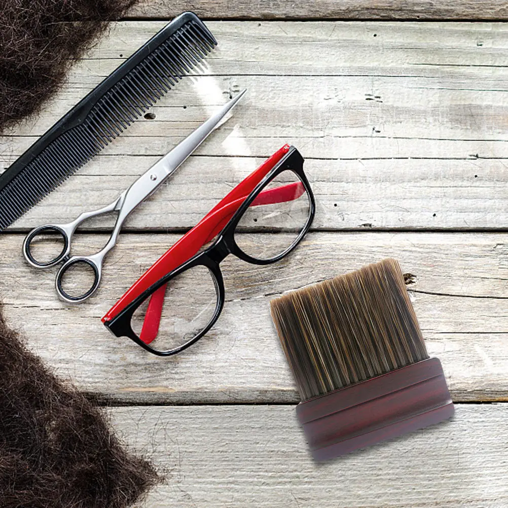 Barber Salon Neck Duster Brush Wooden Handle Hair Cleaning Brush for Broken Hair Removal Around Ears Neck Line Hairdressing
