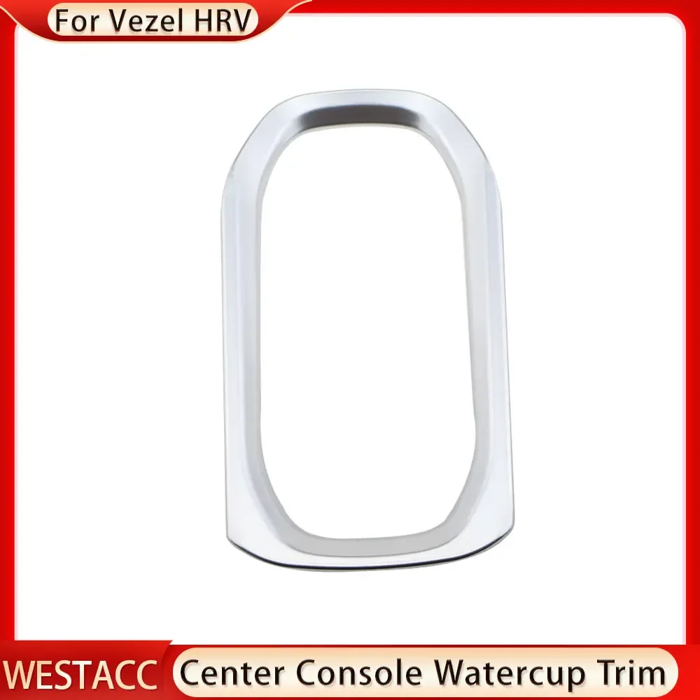 ABS Chrome Car Center Console Water Cup Cover Sticker for Honda Vezel HRV HR-V 2014 - 2020 Decoration Accessories