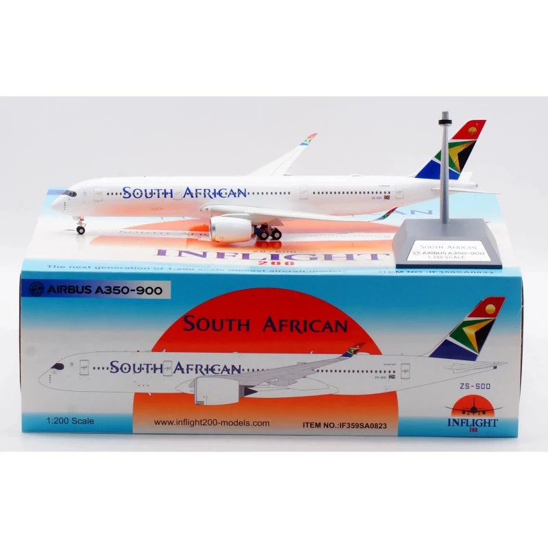 1:200 Diecast Alloy Plane INFLIGHT South African Airbus A350-900 Aircraft Jet Model ZS-SDD Collection Display Gifts Fans