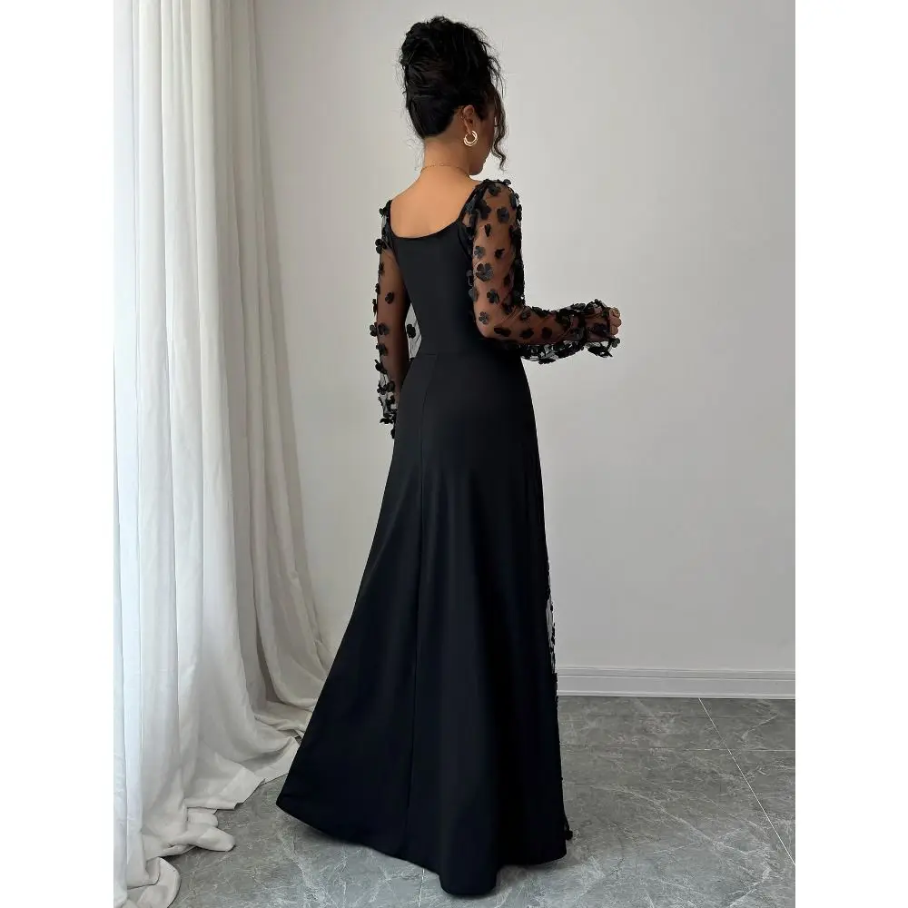 

2025 Autumn-Winter Elegant and Sophisticated Long Sleeve Long Dress