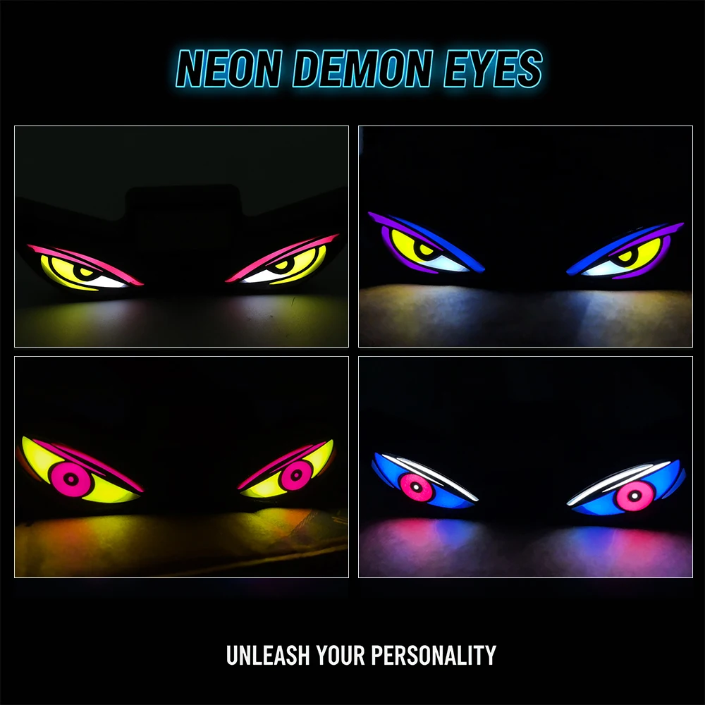 Solar LED Devil Eyes Windshield Warning Flashing Signal Indicator Car LED Ambient Lights with Suction Cup for SUV Auto Window