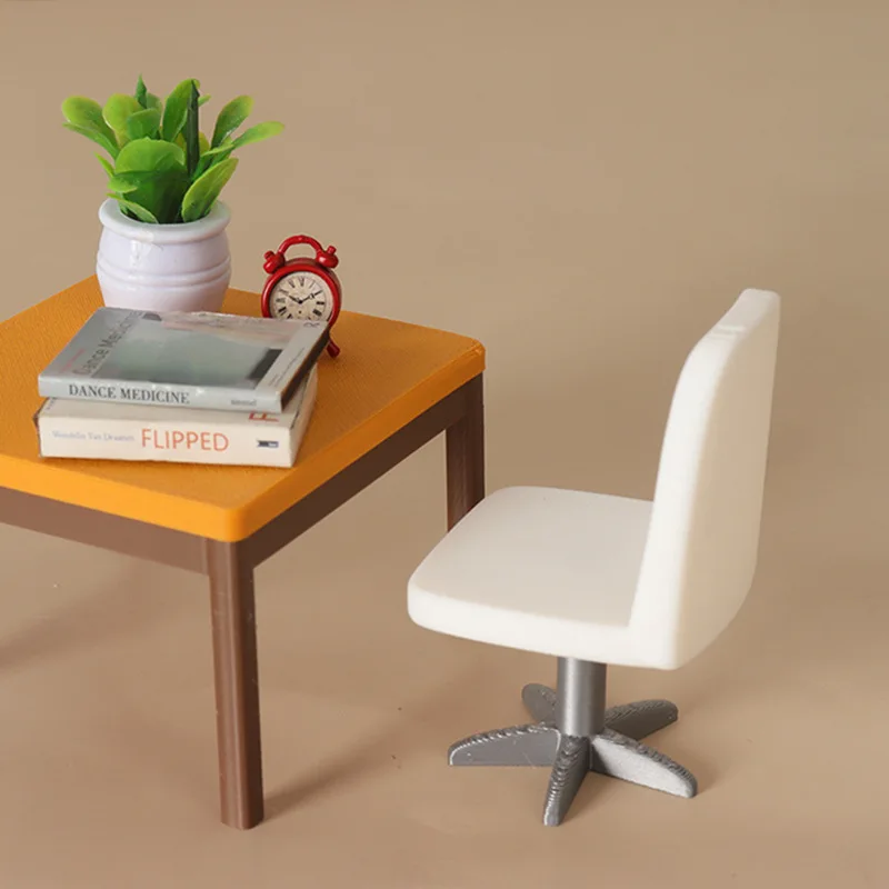 

4pcs 1:12 Scale Dollhouse SwivelOffice Chair,MiniatureBackrestComputerChair,Realistic Furniture DecorAccessory for Diorama Scene