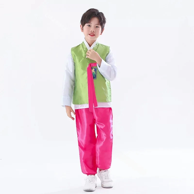 Kinder Hanbok Meisjes Jongen Koreaanse Dans Kostuum Etnische Minderheid Optreden Kostuum Mannen Vrouwen Hanbok Nationale Kostuum Kid Jurk