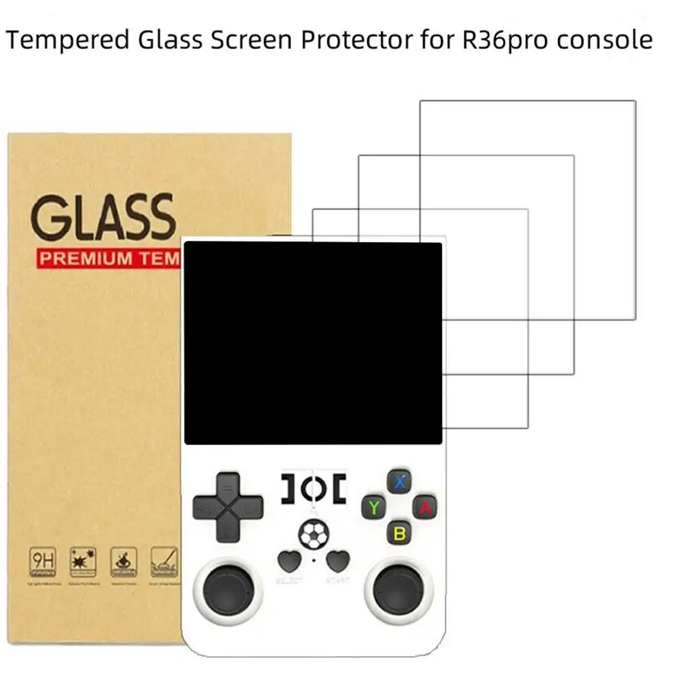 Screen Protector For R36 Pro Protective Film Handheld Game Console Accessories Clear 9H Tempered Glass Film Scratch Resistant 1