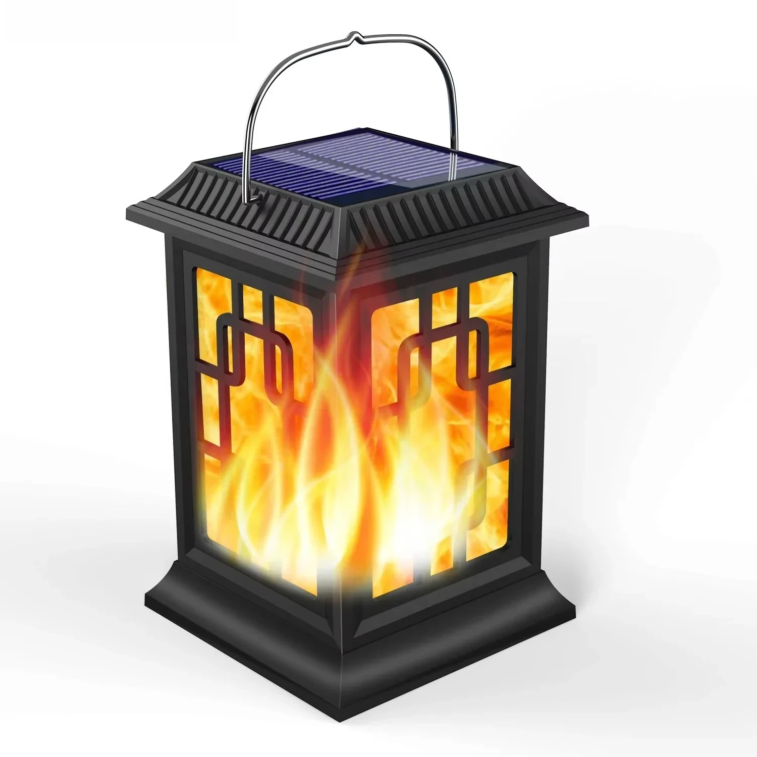 Solar Lanterns Outdoor Waterproof Flickering Flame Solar Lantern LED Hanging Lanterns Decorative Lights for Garden