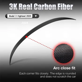 Do Tesli Model 3 Highland 2025 Spoiler z prawdziwego włókna węglowego Tylny spojler bagażnika Oryginalne, wysokiej jakości akcesoria zewnętrzne do samochodów 10 best sales spojler tylny modelu 3 - №1