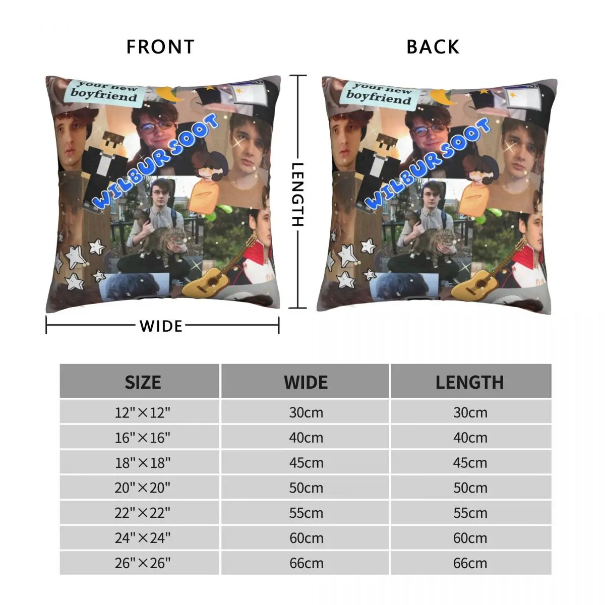 Wilbur Soot Collage Square Pillowcase Polyester Linen Velvet Creative Zip Decor Throw Pillow Case Home Cushion Cover