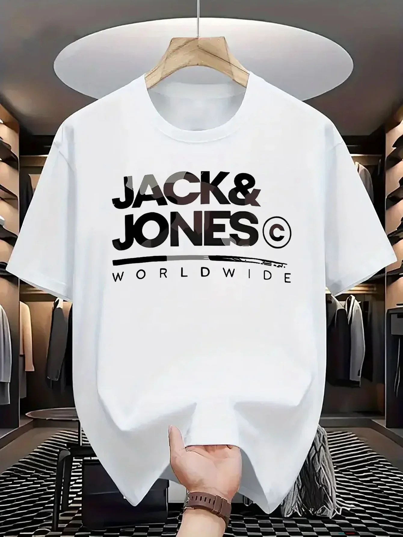 Camiseta JACK JONES 2026 para Hombre y Mujer, Camiseta de Algodón de Manga Corta, Marca de Lujo, Tendencia de Moda, Prenda Cómoda, Ropa Y2K