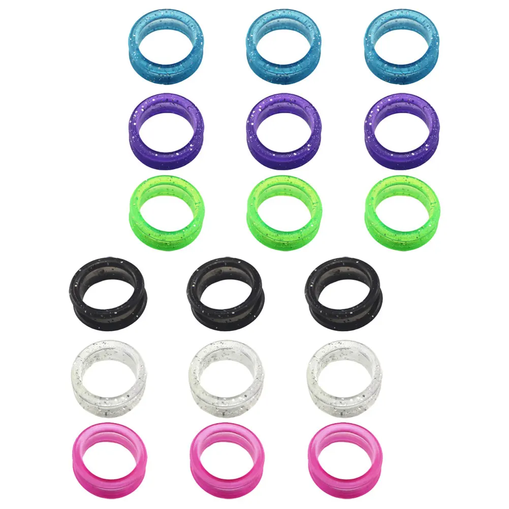 

18pcs Scissor Silicone Rings Hairdressing Pets Grooming Finger Protector Anti Skid Thumb Insert Barber Tool Soft Comfortable