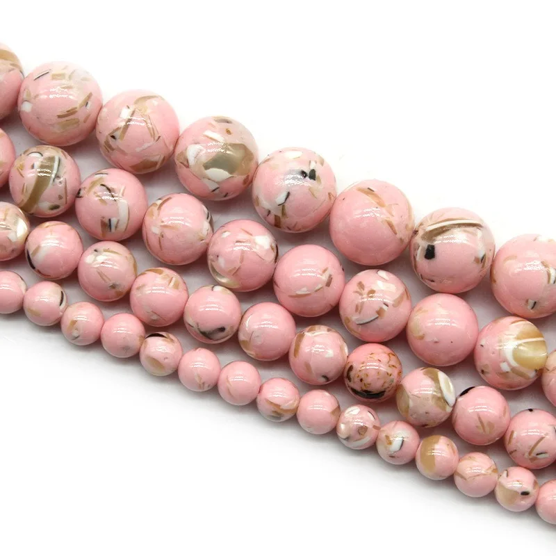 6 8 mm turchesi naturali Howlite pietra conchiglia colorata turchesi perline allentate rotonde per gioielli che fanno accessori per bracciali 15\'\'