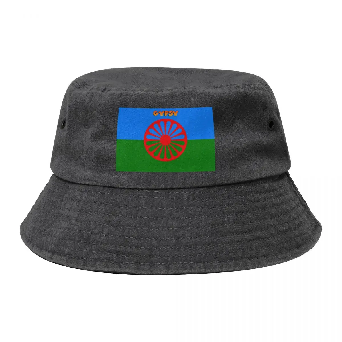 

Gypsy Romani Peoples Flag Cowboy Denim Fisherman Hat With Printing