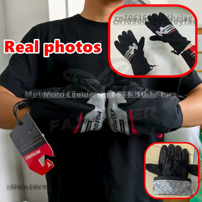 

MOTOWOLF Waterproof Motorcycle Riding Gloves Heavy Rain Takeaway Rider Tram Motorcycle Water Resistant Touch Screen Anti-Slip
