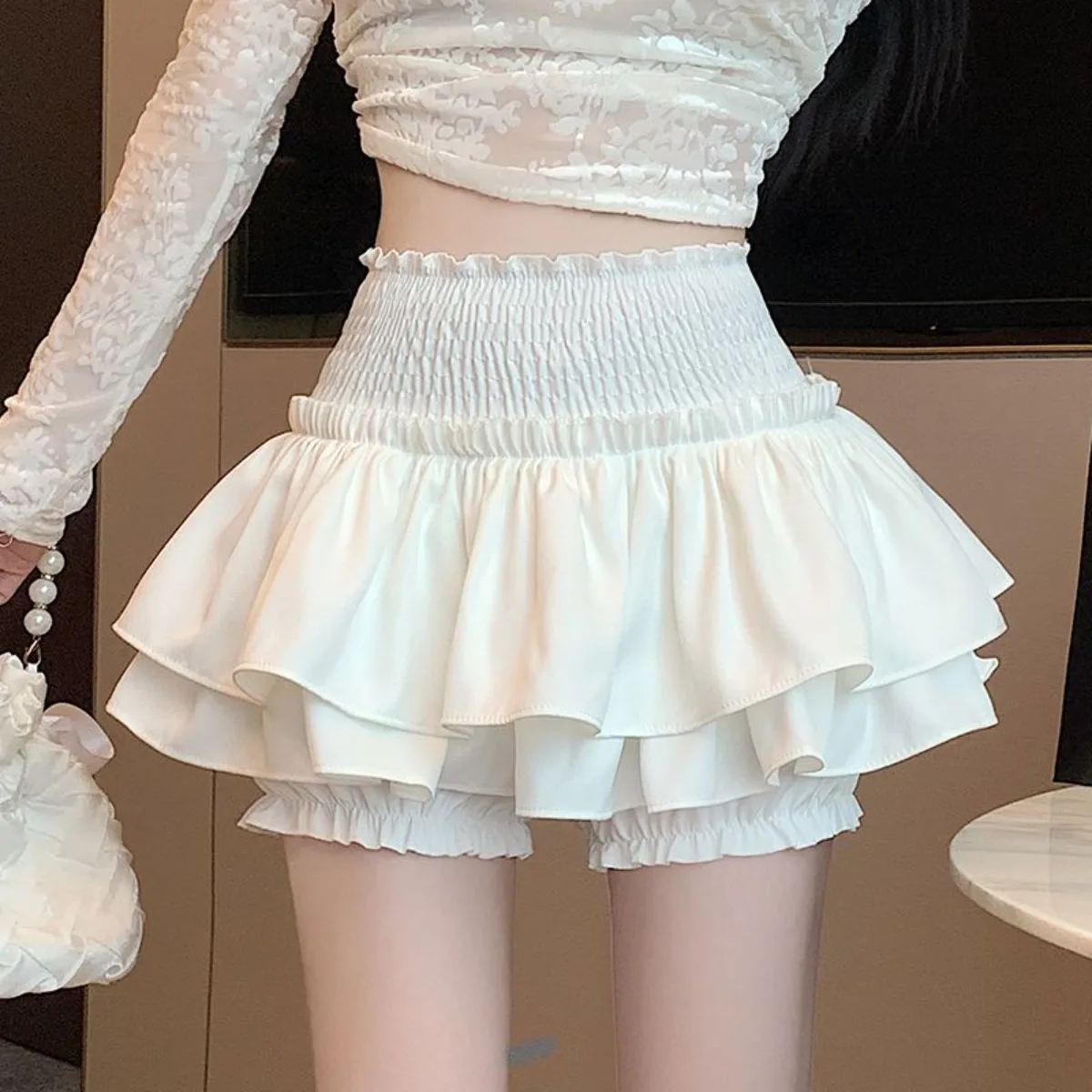 High Waist Balletcore Tiered Mini Skirt for Plus Size Petite Women, Puffy A-Line Cake Skirt, Slimming Summer Skirt 2026