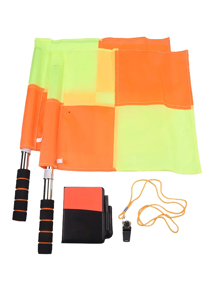 Red Yellow Card Set Soccer Referee Flag For Football Matches 11*8cm Size 20g Weight Lightweight Handle PVC Material