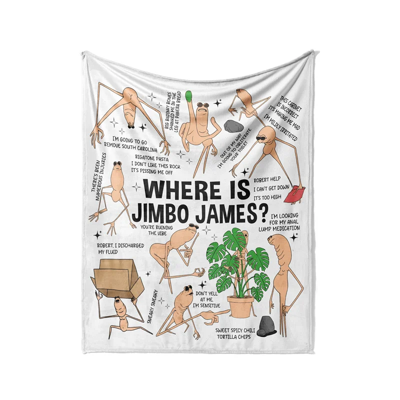 Gaslight Gatekeep Girlboss Marcus the Worm Throw Blanket Where is Jimbo James Funny Meme Soft Fleece Blanket for Couch Bedroom