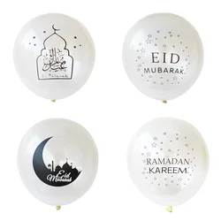 10Pcs Eid Mubarak Transparent Balloons, Islamic Decor, Happy Ramadan, Muslim Festival Decoration, Ramadan Supplies