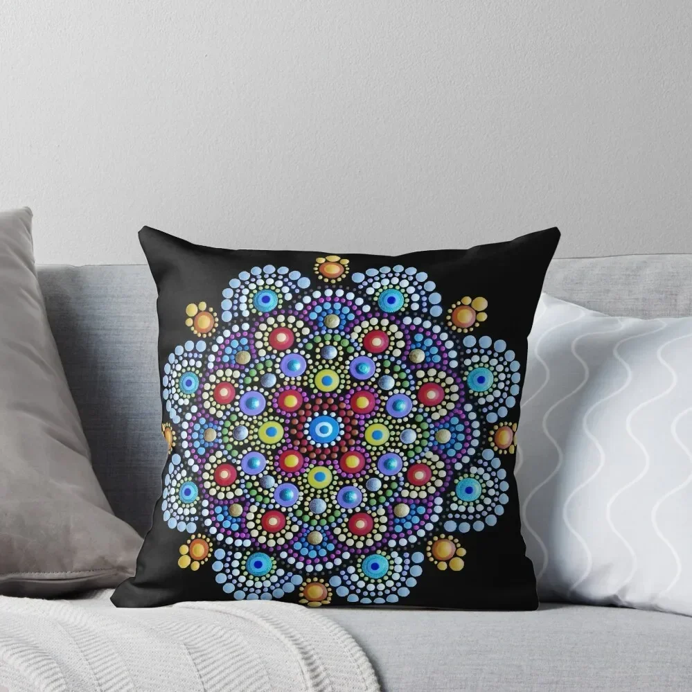 

Mandala Dot Art by Mandalaole Throw Pillow pillow cover christmas Room decorating items pillow