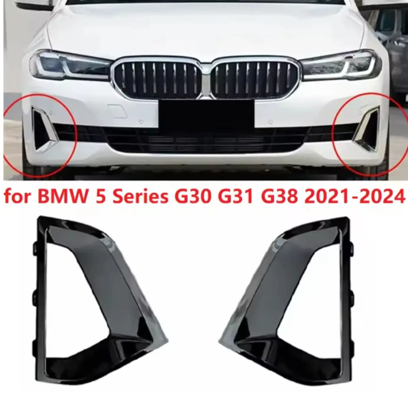 Front Bumper Air Intake Trim For BMW 5 Series G30 G31 G38 2021-2024 51119463479 51119463480 51119463481 51119463482