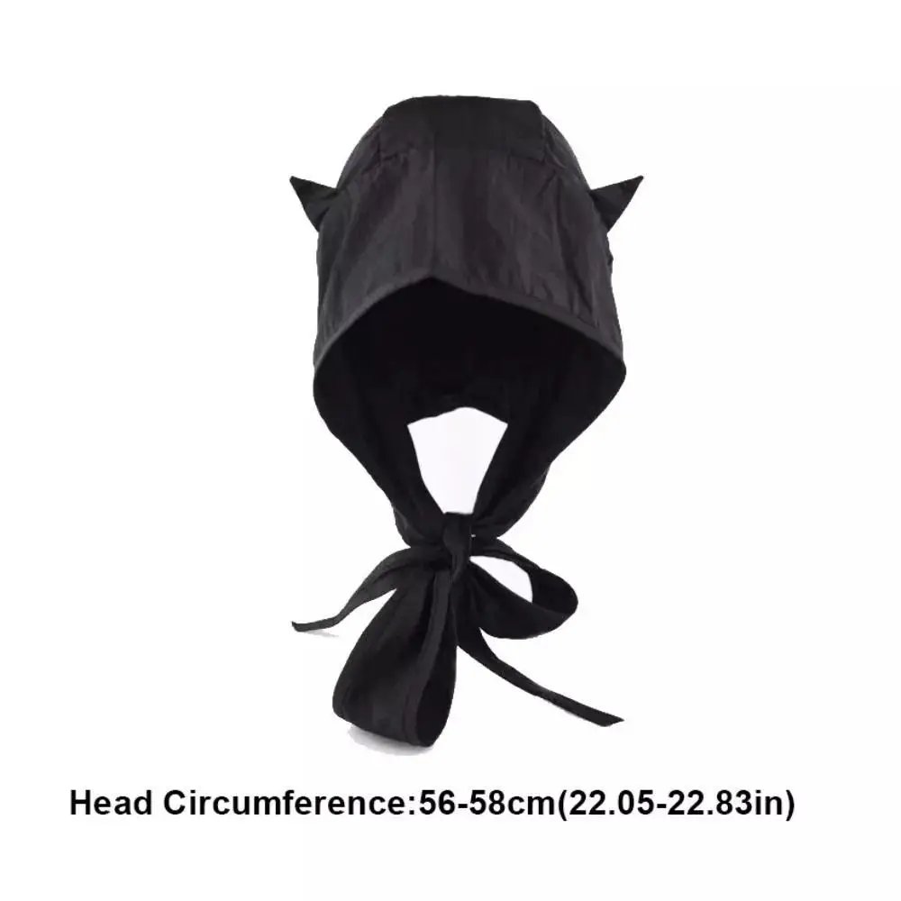 New Polyester Strap Pullover Hat Little Devil Funny Headscarf Hats Solid Color Quick-drying Sun Protection Caps Girls