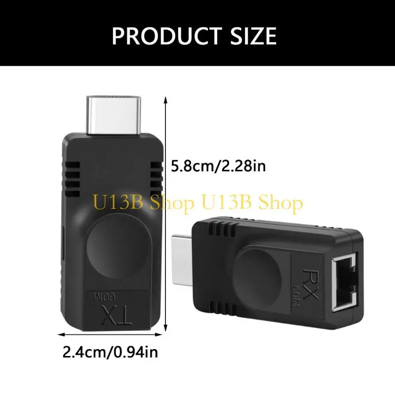 U13B Видеоудлинитель HDTV к RJ45 1080P HDTV Расширение до 60M к сети RJ45