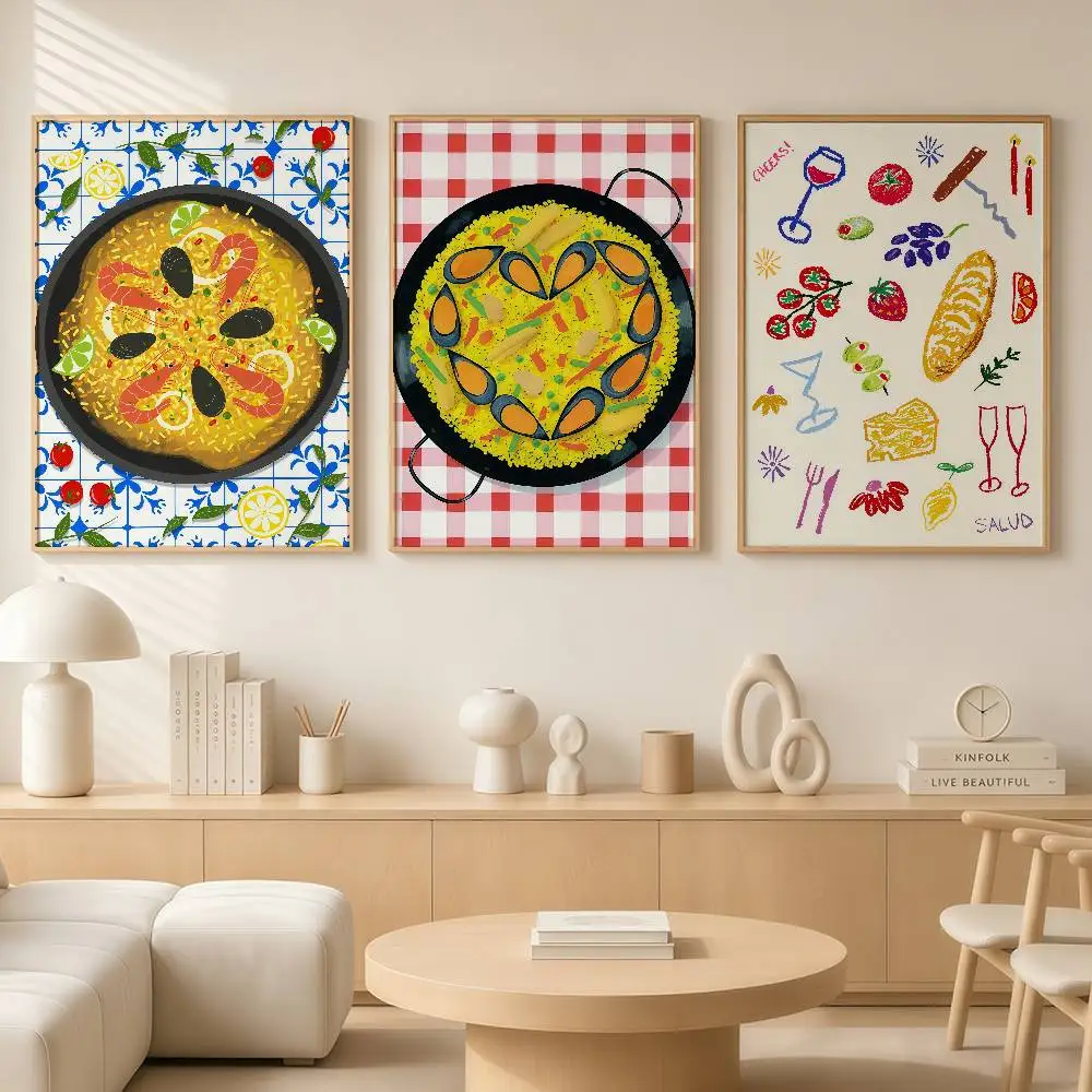 Aella Wine Cheese Tomato Poster Rustic Kitchen Posters Wall Art Retro Painting Home Room Cafe Club Dorm Wall Decor