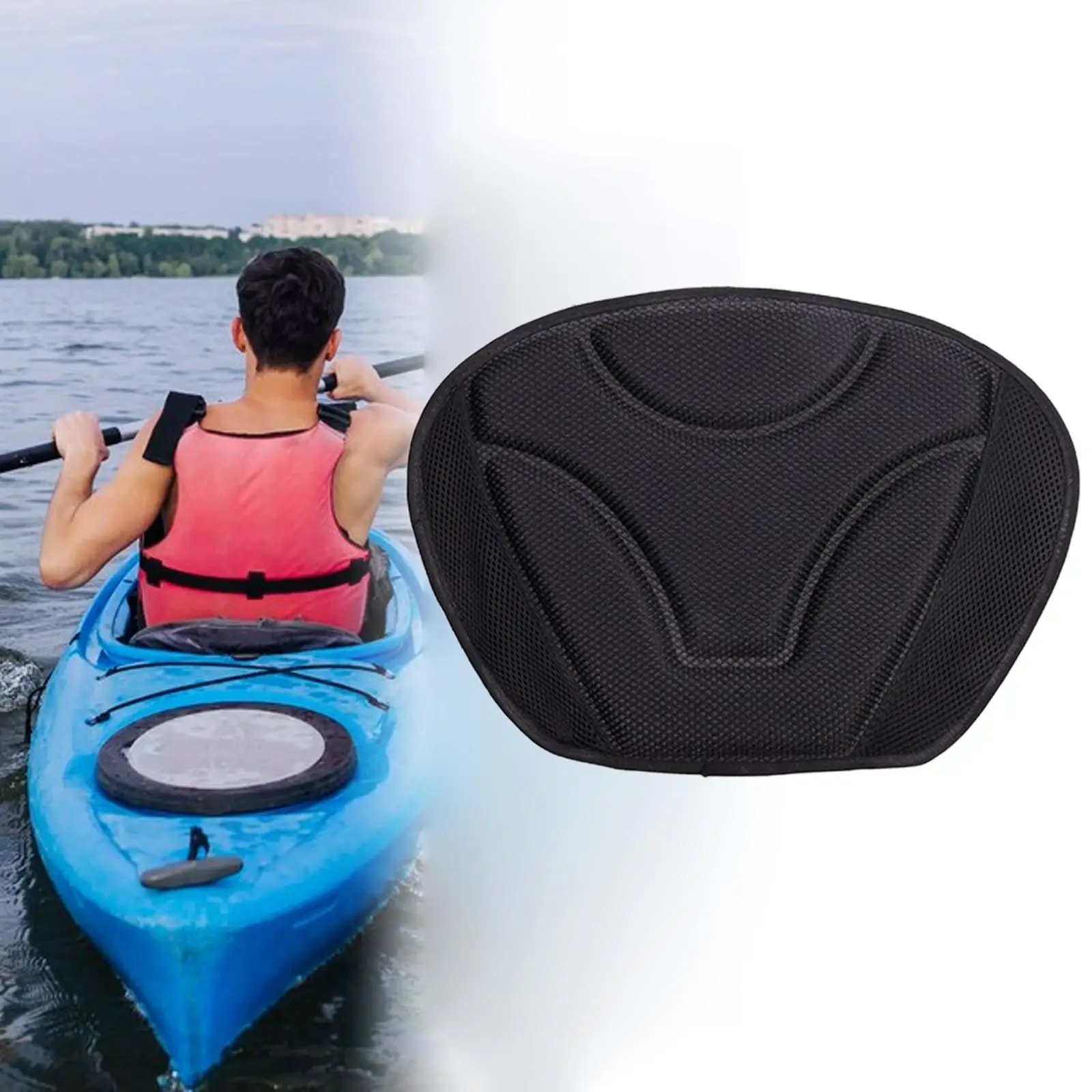 Kayak Back Cushion Soft Comfortable Single Person Thick Lightweight Padded Kayak Back Pad for Kayak Canoe Rafting Drifting Boat