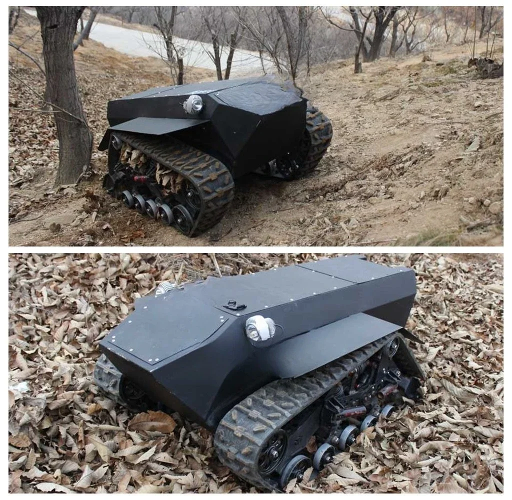 Wireless remote control industrial robot body 360 rotation tracked robot chassis