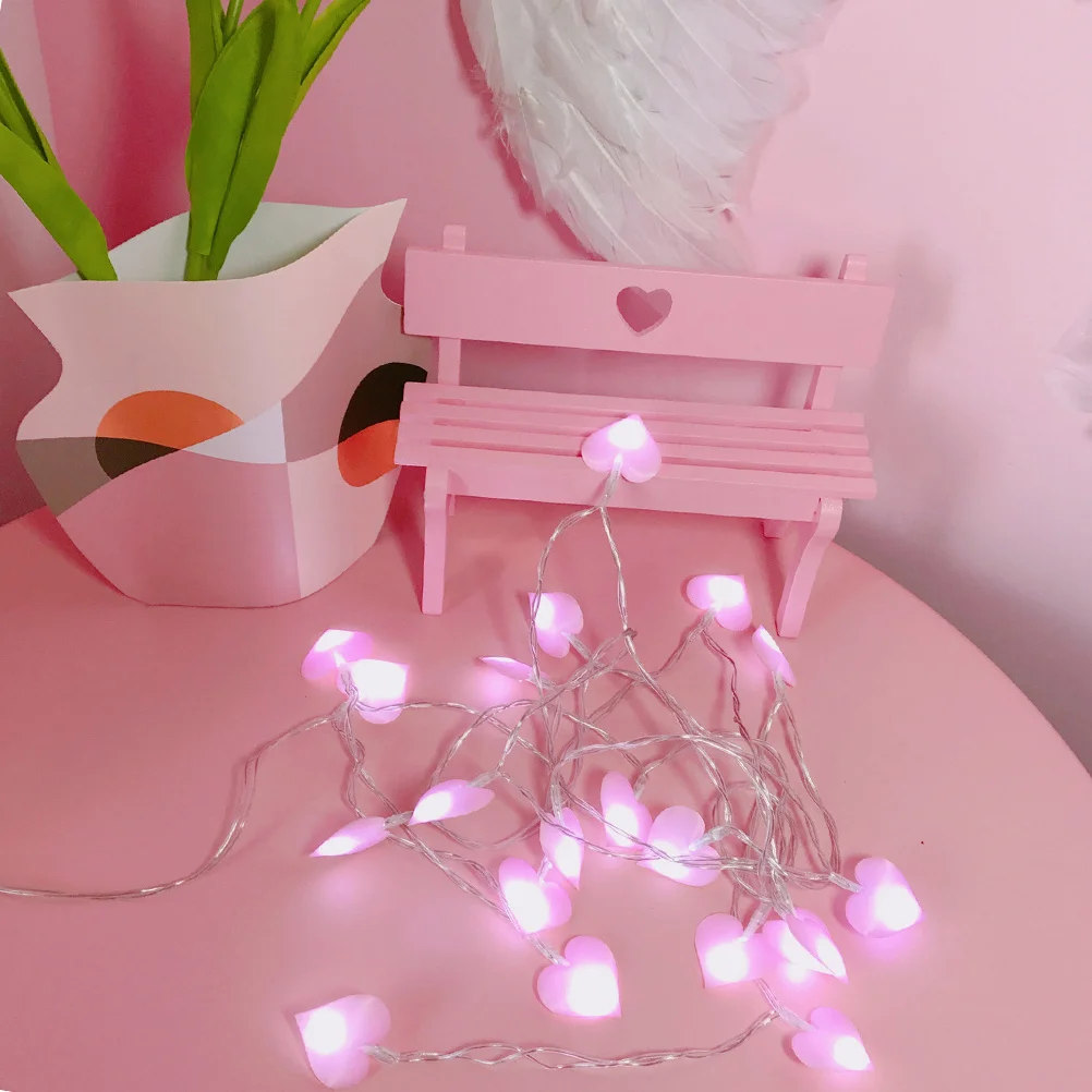 Guirlande lumineuse Led rose en forme de cœur, blanc chaud, pour décoration de fête de mariage, photographie, scène, hôtel, chambre à coucher, paysage intérieur