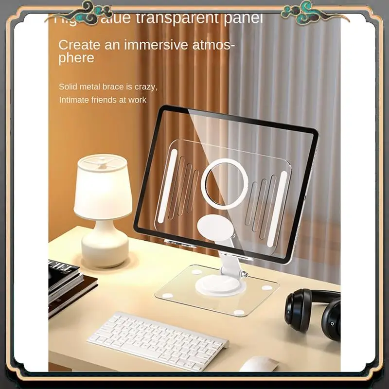 

Reliable-Tablet Stand Folding Adjustable Desk Holder Transparent Acrylic Tablet Bracket