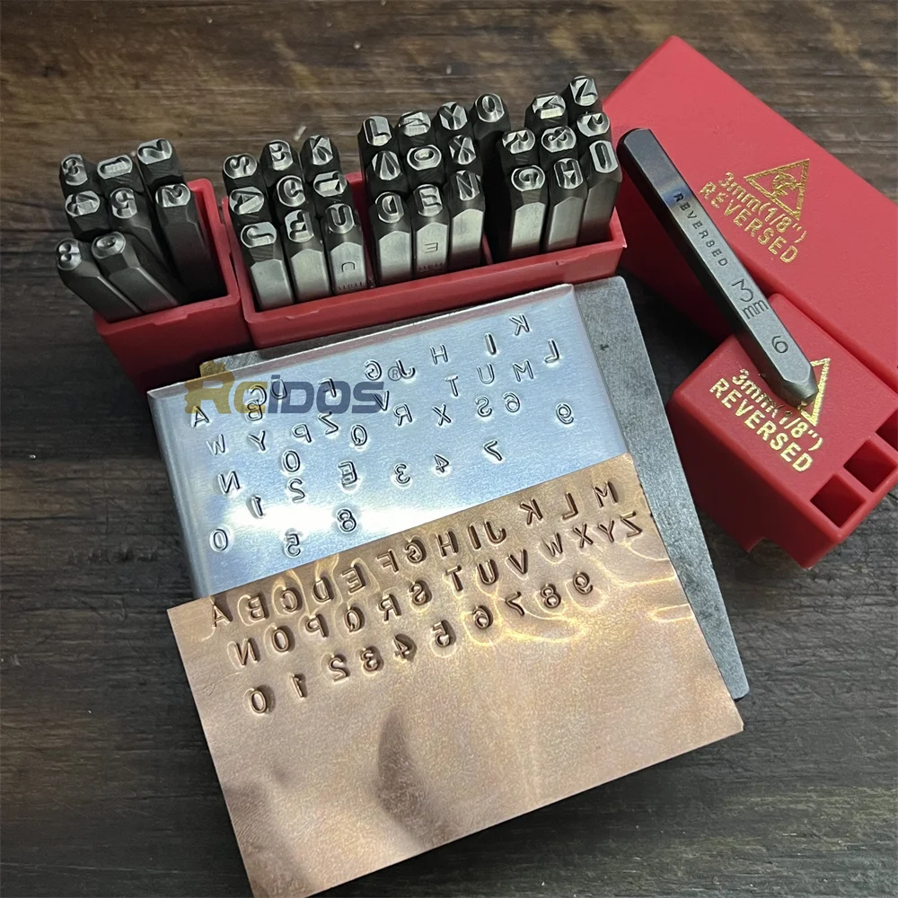 RCIDOS  YC  Reversed Steel stamp 1/1.5/2/2.5/3/4 MM Reverse Letters Standard Font style punch stamps alphabets(A-Z &) 27pcs/box