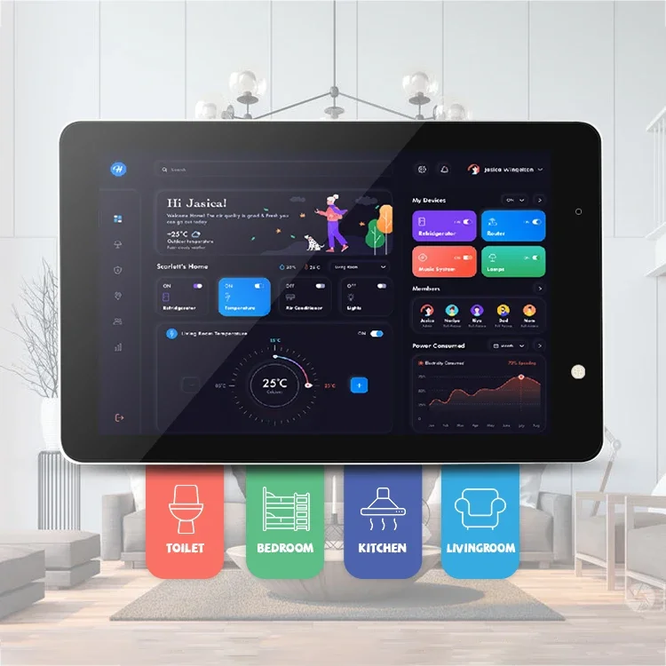 Sinamar 10 Polegada Aio Painel Industrial Pc Lcd Tela Sensível Ao Toque Tablet Suporte Na Parede Android Tudo Em Um Painel Pc Dor Win