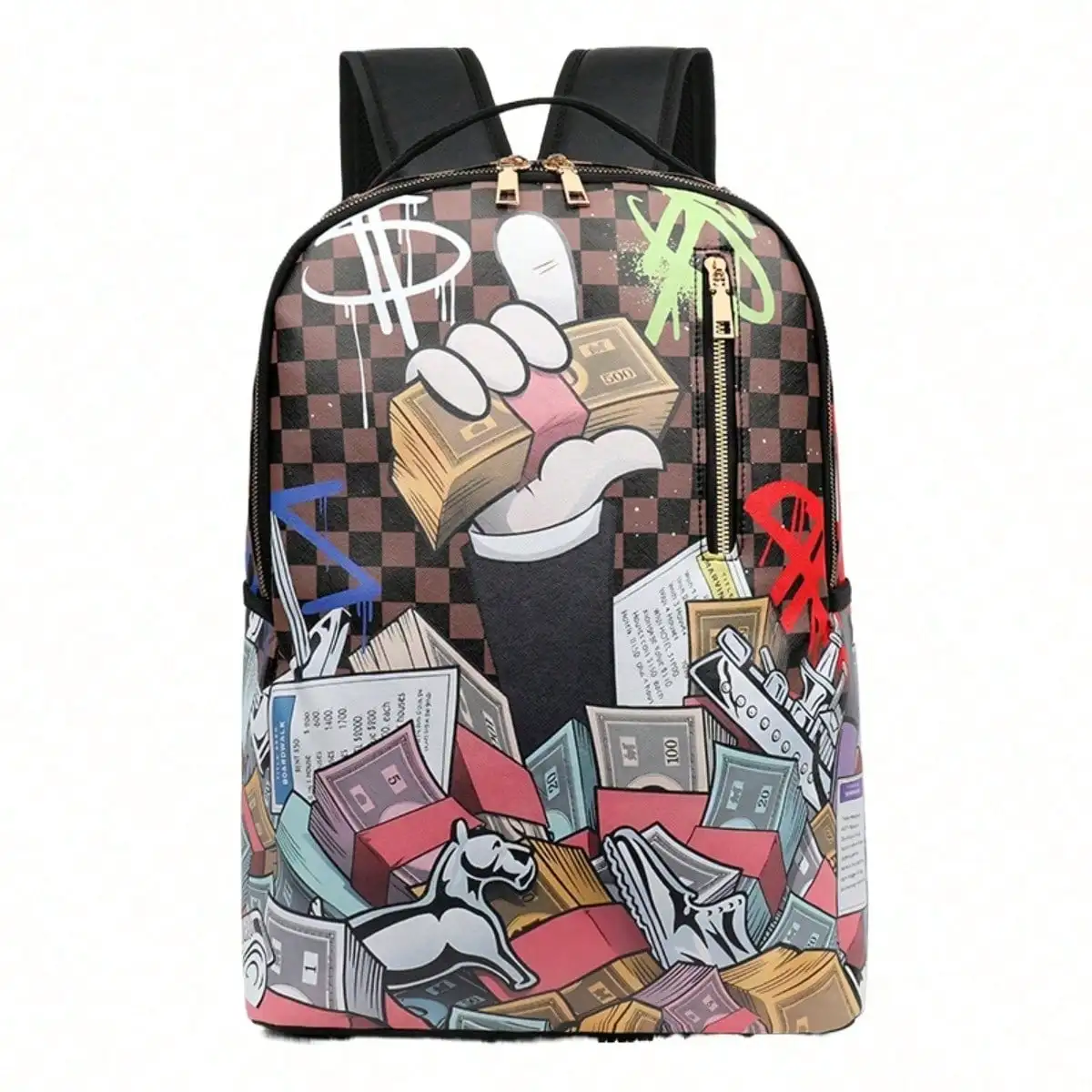 Cartoon Print Backpack Ergonomic Spine Protection Schoolbag For Teens & College Students